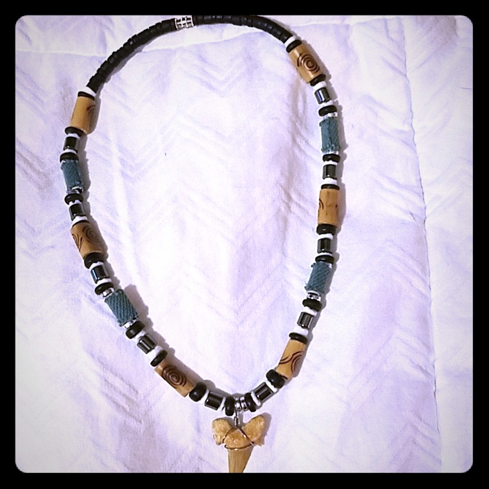 Shark tooth tribal necklace
